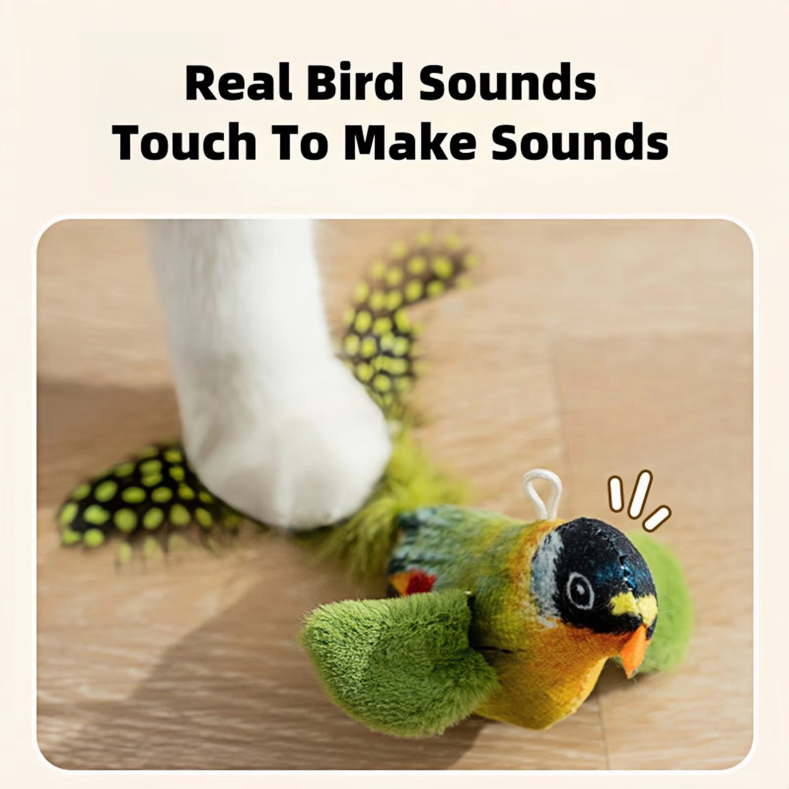 Cat Toys for Indoor Cats Interactive Cat Toy Realistic Bird Sound Cat Toy Plush Cat Toy Catnip Cat Toy for Cats Kitten Toy