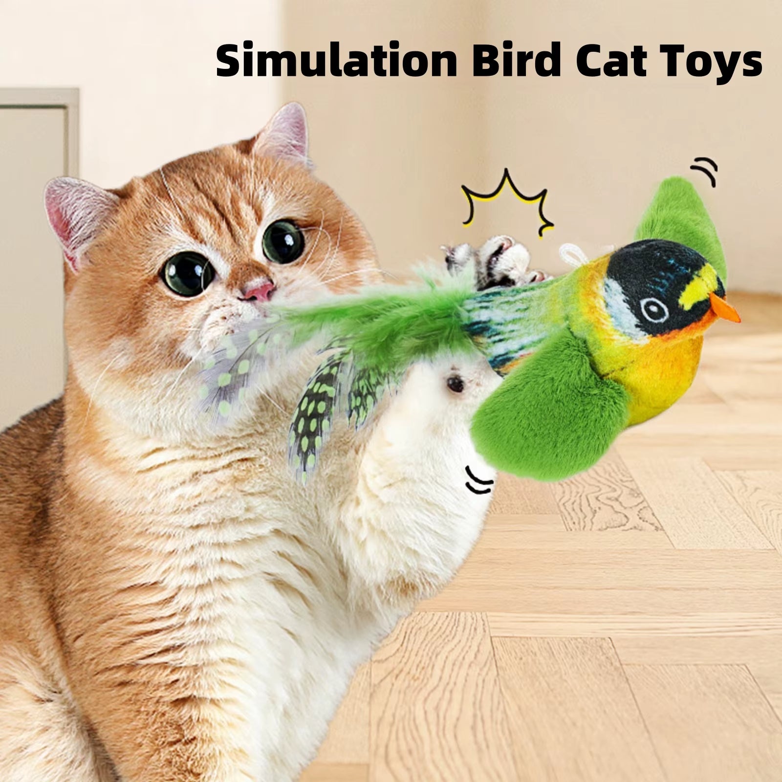 Cat Toys for Indoor Cats Interactive Cat Toy Realistic Bird Sound Cat Toy Plush Cat Toy Catnip Cat Toy for Cats Kitten Toy