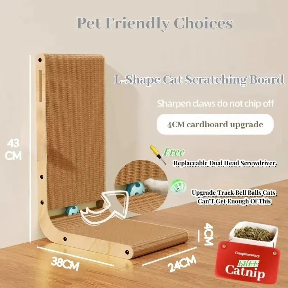 Cat Scratching Board Cat Toys Wooden Wear-Resistant and Scratch-Resistant Post Cat Furniture Training Grinding Claw Toys