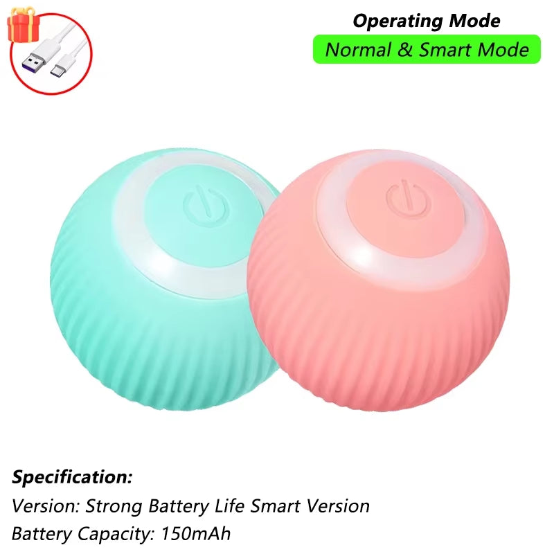 Cat Interactive Ball Toy, Automatic Rolling Ball with Tail, Rechargeable Smart Pet Interactive Toy, Intelligent Mouse for Cat