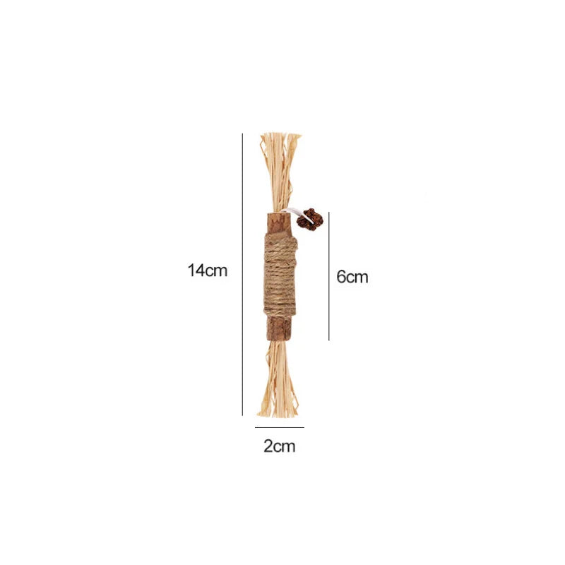 1 Pc Cat Toys Silvervine Chew Stick Polygonum Kitty Raffia Grass Pet Supplies Cleaning Teeth Stick Pet Bite Cat Toy Hemp Rope