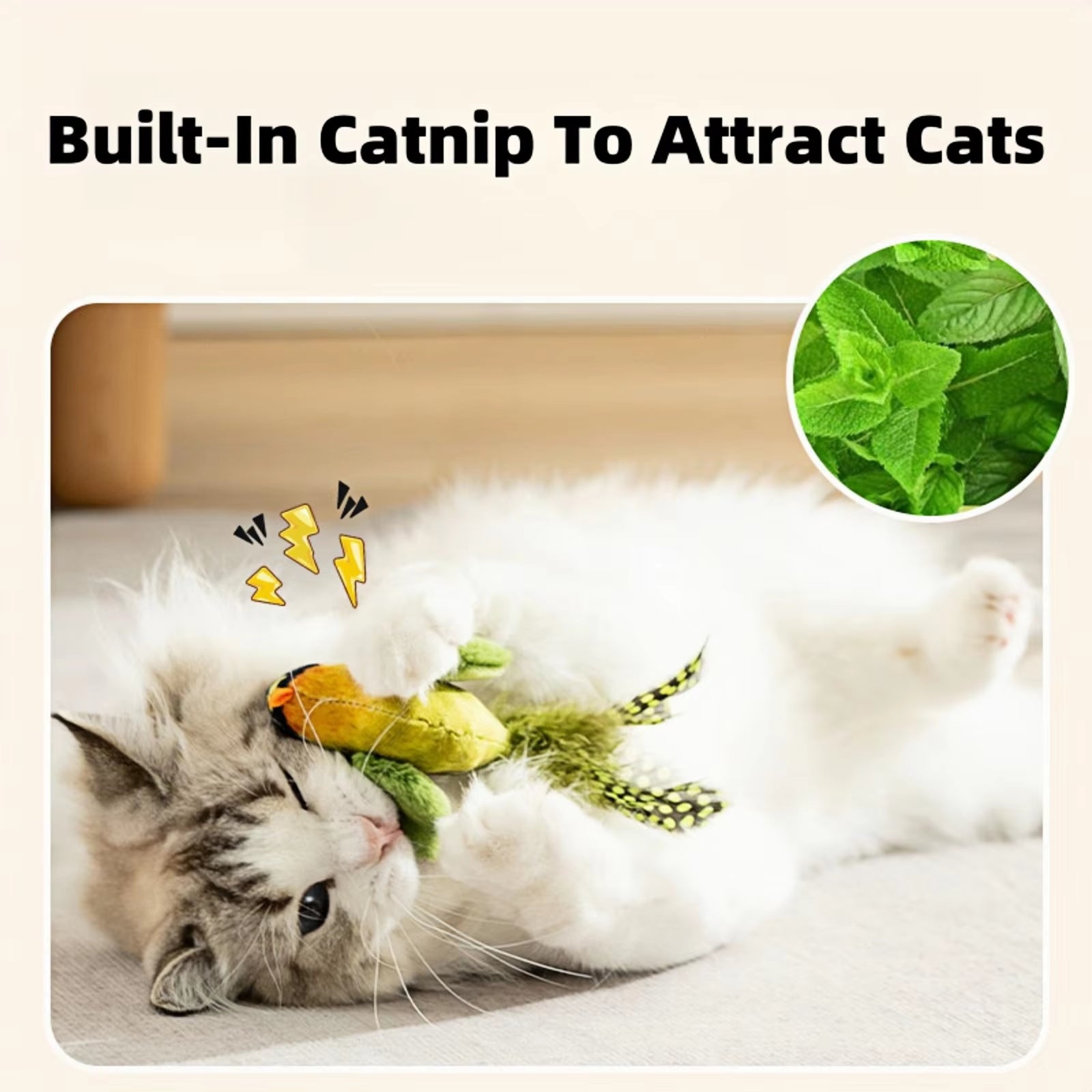 Cat Toys for Indoor Cats Interactive Cat Toy Realistic Bird Sound Cat Toy Plush Cat Toy Catnip Cat Toy for Cats Kitten Toy