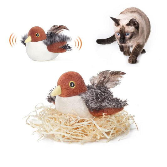 Flapping Chirping Sparrow Interactive Cat Toy