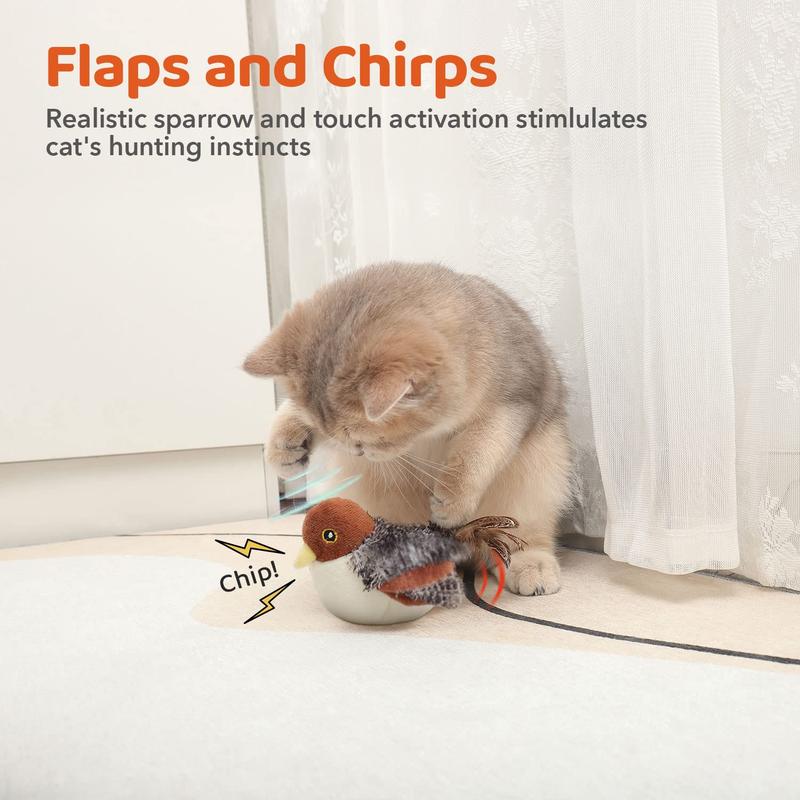 Flapping Chirping Sparrow Interactive Cat Toy