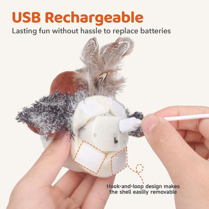 Flapping Chirping Sparrow Interactive Cat Toy